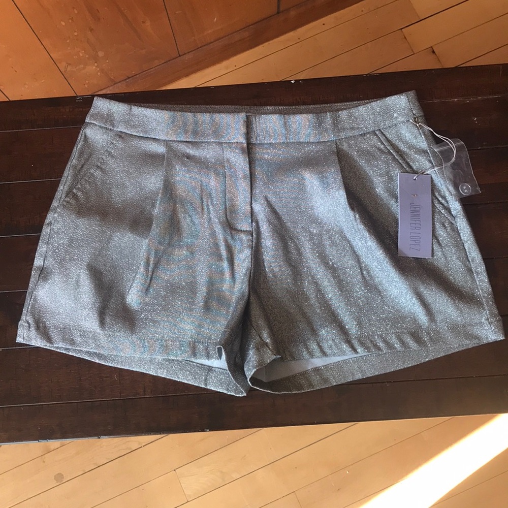 NWT Jennifer Lopez silver sparkly shorts